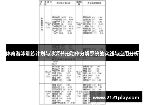 体育游泳训练计划与泳姿节拍动作分解系统的实践与应用分析